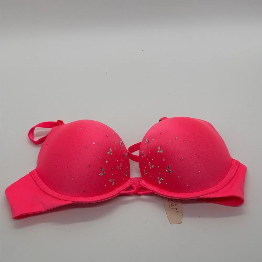 Victoria's Secret Hot Pink Embellished Bra‎